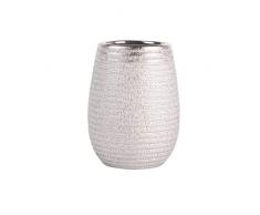 MSV Zahnputzbecher Zahnbürstenhalter Oman 8,5x10,5 cm Silber