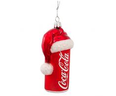 Coca-Cola Kurt Adler Glasdose mit Weihnachtsmütze, 11,4 cm