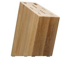 WMF New Shape Messerblock ohne Messer, unbestückt, Holz, Eichenholz, leer, für 6 Messer, 1 Fleischgabel, 1 Wetzstahl