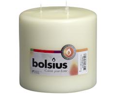bolsius Multi-Wick Kerze, Paraffin Wachs, Elfenbein, 15 x 15 cm