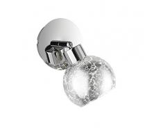 WOFI Wandspot, Glas, G9, 28 W, Silber, 10 x 10 x 17 cm