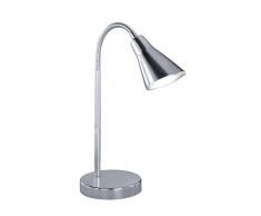 Trio Leuchten LED-Tischleuchte in Kunststoff nickelfarbig mit Flexarm, inklusive 1 x 4.2W LED, Höhe 50 cm 528310107