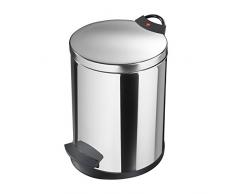 Hailo T2 S, Mülleimer aus Edelstahl, 4 Liter, Müllbeutel-Klemmung, Anti-Rutsch-Fuß, Tragegriff, made in Germany, 0704-039