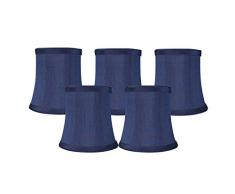 meriville Kronleuchter Lampenschirme, 3 Zoll von 11,4 von 11,4, Wechselrahmen, Kunstseide, blau, Set of 5