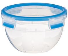 Emsa 518096 Runde Frischhaltedose mit Deckel, 1,1 Liter, Transparent/Blau, Clip & Close