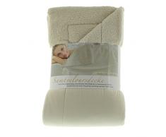 Amago Wohndecke, Samt Velours Optik, 150 x 200 cm, Wollweiß, 40068-00-150200