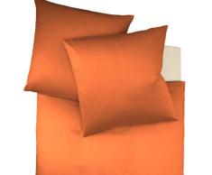 fleuresse Bettwäsche colours Satin Uni 9100-5215, Mako Satin in 200x220 cm, Farbe Terra, 100% Baumwolle, mit Reißverschluss