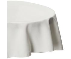 La Bettwäsche Poplin Polyester-Tischdecke, Polyester, elfenbeinfarben, 129.5 x 129.5 x 0.04 cm