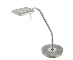 Trio Leuchten LED Tischleuchte 520910107 Bergamo, Metall Nickel matt, 12 Watt LED, Sensor Dimmer