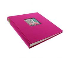Goldbuch Fotoalbum mit Fensterausschnitt, Bella Vista, 30 x 31 cm, 60 weiÃe Seiten mit Pergamin-Trennblättern, Leinen, Pink, 27898