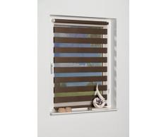 K-home Klemmfix Doppelrollo Andorra ohne Bohren Mokka 80 x 150 cm (B x L)