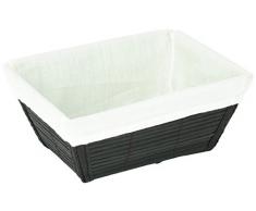 WENKO 21633100 Aufbewahrungskorb Bamboo M Schwarz - Badkorb, Bambus, 19.5 x 9 x 15 cm