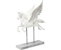 Kare Design Deko Objekt Pegasus, kunstvolles Accessoire in Pferde Form, weiße Pegasus Figur mit Sockel als Dekoration für den Wohnbereich (H/B/T) 55,6x45,8x25cm