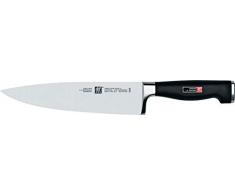 Zwilling 30071-201-0 Twin Four Star II Kochmesser, Rostfreier Spezialstahl, Zwilling Sonderschmelze, Kunststoff, Edelstahlapplikation, 200 mm, schwarz
