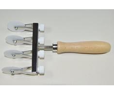 Verstellbarer Teigschneider mit 4 glatten POM-Klingen 990230