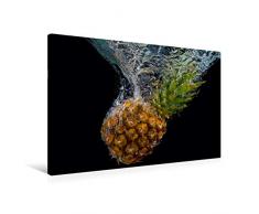 Premium Textil-Leinwand 90 x 60 cm Quer-Format Ananas Wasser | Wandbild, HD-Bild auf Keilrahmen, Fertigbild auf hochwertigem Vlies, Leinwanddruck von Früchtefreund