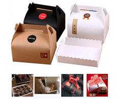 Chilly Boxen, dekorative Geschenk-Box, Set bestehend aus 10 Stück, für Kuchen, Cupcakes, Kekse, Schokolade, Tabletts und 37 Aufkleber enthalten (3 Farben)