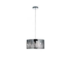 Trio Leuchten Pendelleuchte in Chrom, Schirm Edelstahl/Laser-Cut Motiv Metropole, exklusive 2x E14 maximal 40W, ø 40 cm, Höhe: 130 cm 308400206