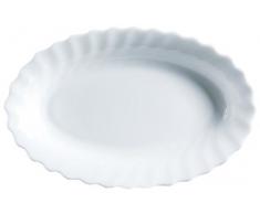 Dajar 00088 Ovale Servierplatte Trianon Luminarc, Glas, Weiß, 22 x 13, 6 x 2, 7 cm