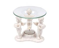 pajoma Engel Duftlampe Herzensengel aus Kunstharz und Glas, L 11,8 x B 11,8 x H 10,5 cm