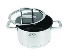 Ballarini CBXMD.20C Pisa Bratentopf Keravis 20 cm mit Glasdeckel, Edelstahl, silber