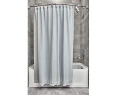 iDesign Duschvorhang, schöner Badewannenvorhang mit Waffelstruktur in 183,0 cm x 183,0 cm aus Polyester, hellblau meliert