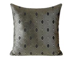 Design91 Kissenbezug Kissen Bezug Weich Kissenhülle Dekoration Couchkissen Schlafzimmer Wohnzimmer Einzeln 2 STK, Schwarz + Gold, 45X45 cm