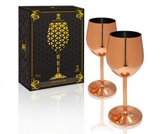 Krown Kitchen - Kupfer Weingläser mit Edelstahl-Futter