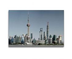 Premium Textil-Leinwand 120 x 80 cm Quer-Format Shanghai | Wandbild, HD-Bild auf Keilrahmen, Fertigbild auf hochwertigem Vlies, Leinwanddruck von Christian Kuhnert