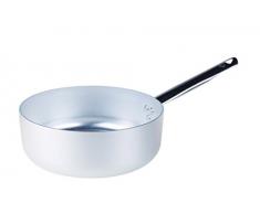 Pentole Agnelli Linie Aluminium 3 mm Schmortopf mit 1 Griff 16 cm Silber/schwarz