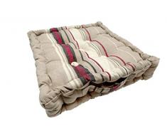 Soleil docre 007683 Bodenkissen Baumwolle Jacquard 50x50x10 cm Stripes Taupe