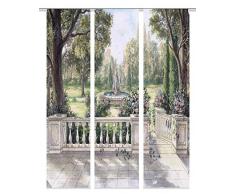 Home Fashion Schiebevorhang Digitaldruck 3er Set, Stoff, Natur, 245 x 60 cm, 3-Einheiten