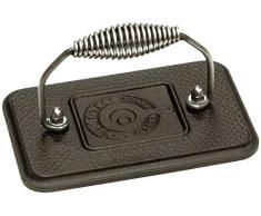 Lodge vorbeschichteter rechteckiger Grill aus Gusseisen, Grillpresse, 17,15 x 11,43 cm.