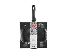 Ballarini Bologna Granitium Schmorpfanne 28 cm mit Glasdeckel 9N3K-D.28 aus Aluminium mit Granitium-Antihaftbeschichtung induktionsgeeignet Temperaturkontrolle Made in Italy