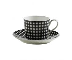 Maxwell & Williams S84005 Art Deco Tasse mit Untertasse, Kaffeetasse, Glencheck, in Geschenkbox, Porzellan