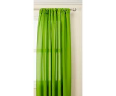 LA Linen Gardine aus Polyester, Popeline, 96 x 137 cm, Limettengrün, 2 Stück