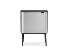Brabantia BO Touch Bin 36 L Abfalleimer, Edelstahl, Matt Stahl Fingerabdruck Proof, 36 Liter