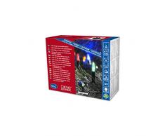 Konstsmide 6021-500 LED Minilichterkette / für Außen (IP44) / 24V Außentrafo / mit 8 Funktionen, SteuergerÃ¤t und Memoryfunktion / 80 bunte Dioden / grünes Kabel