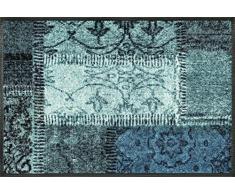 Wash + Dry Vintage Patches türkis Fußmatte, Acryl, grün, 50 x 75 x 0.7 cm