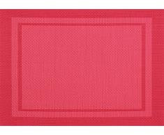 Vent Du Sud 6setyucpvccb yuco Tischset, 6-teilig Polyester/PVC Cranberry 33 x 46 cm