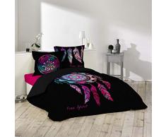 Douceur d Intérieur Glücksbringer Bettwäsche Bettbezug 3 P 42 Fäden, Baumwolle, Mehrfarbig, 200 x 200 cm