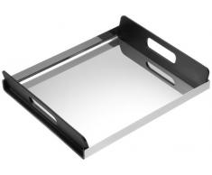 Alessi Tablett, rechteckig, Edelstahl, schwarz, 8.5 x 37 x 11.7 cm