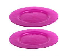 Bohemia Cristal 093 012 051 Play of Colors 2er-Set ca. Ø 320 mm pink aus Kalk-Natron-Glas Teller, 1.9 x 32 x 1.9 cm