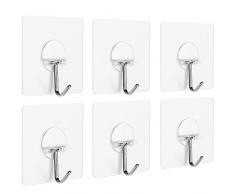 Anwenk Wandhaken selbstklebende Wandhaken Haken zum Aufhängen, Deckenaufhänger Schäden frei hängend, wiederverwendbar, wasserdicht, öldicht für Zuhause, Bad, Küche, Kühlschranktür,klar