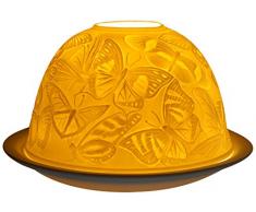 Himmlische Düfte Geschenkartikel GmbH Schmetterlinge Windlicht, Porzellan, Weiss, 12x12x8 cm