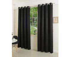 Gardinenbox Verdunkelungsvorhang Ãsen Matt Uni Farben, Schwarz, 245x140 (HxB) Blickdicht Blackout, 20600