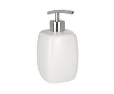 WENKO Seifenspender Faro - Flüssigseifen-Spender, Spülmittel-Spender Fassungsvermögen: 0,44 l, Keramik, 8 x 15 x 8 cm, weiß