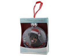 Santa Paws Glasornaments Weihnachtsmann Pfoten Glas-Christbaumkugel Rottweiler Ornament, Mehrfarbig