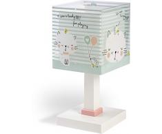 Dalber Kinder Tischlampe Loving Cat Katze tiere, Polypropylen, 40 W, Grün