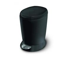 simplehuman, 6 Liter, runder Treteimer, schwarz, 5 Jahre Garantie